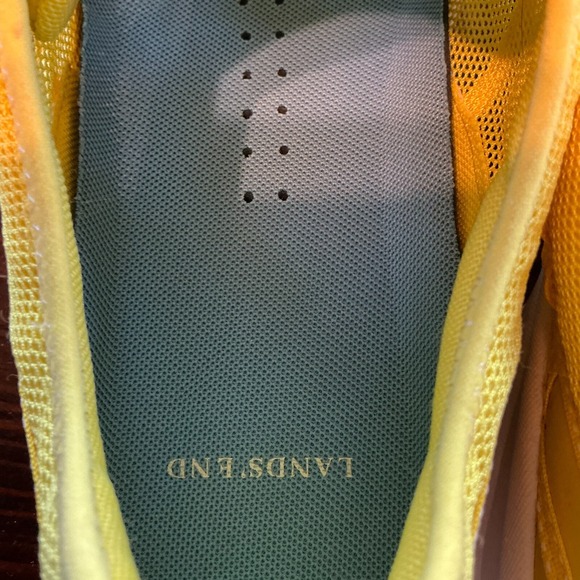 Lands' End Water Sport Sneaker Women 11B Yellow Upper Mesh Athletic Lace Up 1374 - Picture 13 of 16